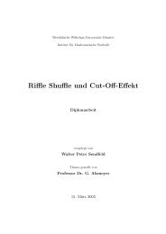 Peter Sendfeld: Riffle Shuffle und Cut-Off Effekt. Münster, März 2005.