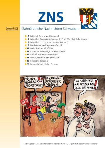 Zahnärztliche Nachrichten Schwaben 9/2013 - Zahnärztlicher ...