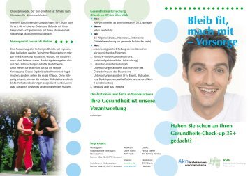 Flyer Gesundheits-Check-up 35+ - Ärztekammer Niedersachsen