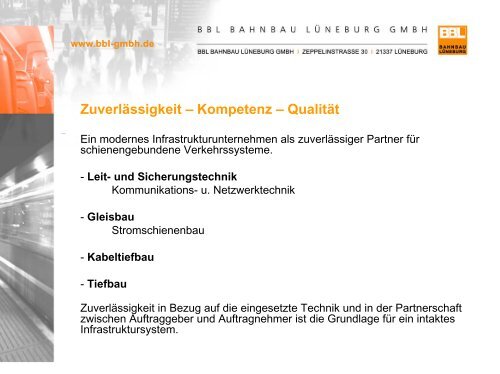 Organigramm - BBL Bahnbau Lüneburg GmbH