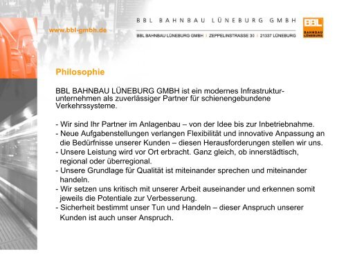 Organigramm - BBL Bahnbau Lüneburg GmbH