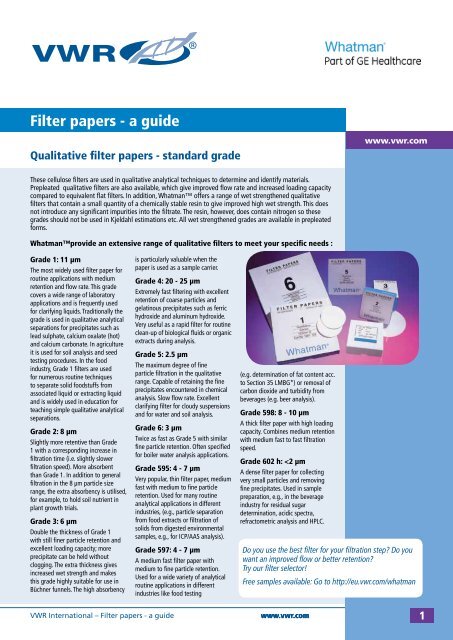 Filter papers - a guide