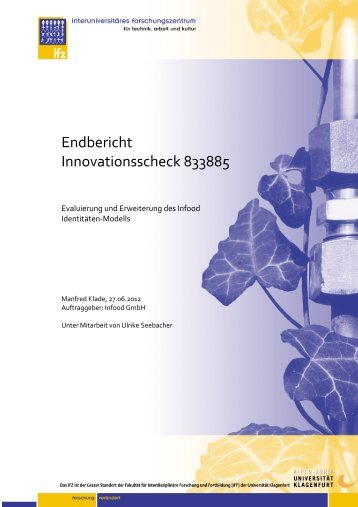 Endbericht Innovationsscheck 833885 - Technisches Büro Klade