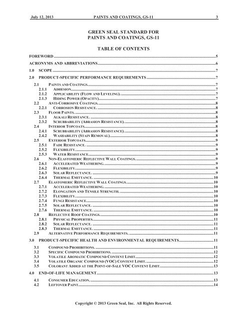 GS-11 Green Seal Standard for Paints and Coatings - The Whole ...