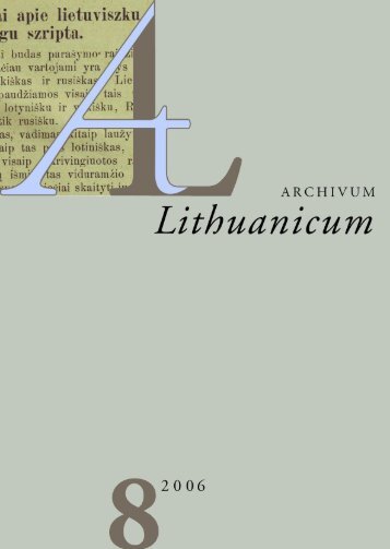 archivum lithuanicum 8 (27 mb, pdf) - Lietuvių kalbos institutas