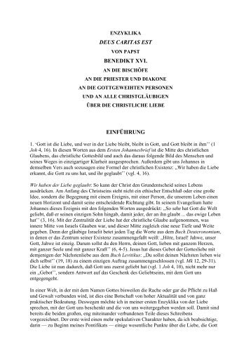 Die erste Enzyklika Benedikt XVI. (PDF-Datei) - 3., Pfarre St. Othmar ...