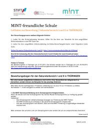 MINT-freundliche Schule - MINT Zukunft schaffen