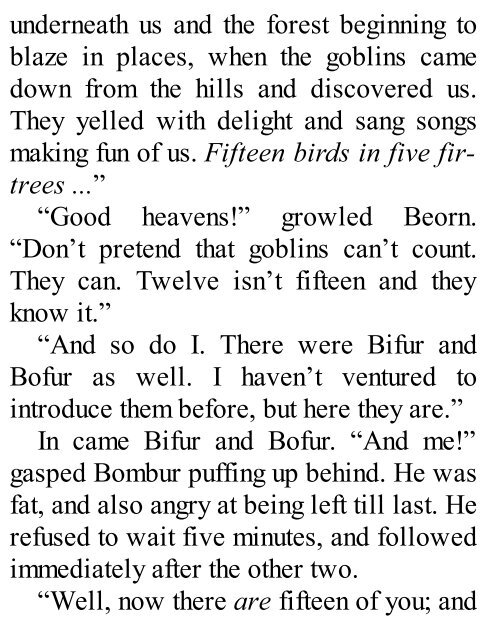 The Hobbit JR Tolkien - Mr Collins