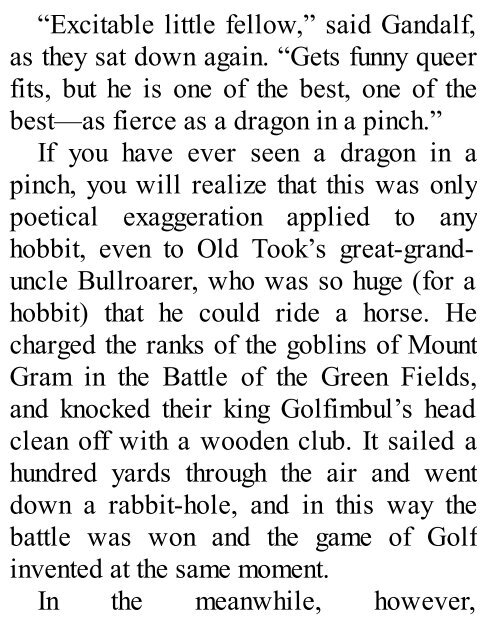 The Hobbit JR Tolkien - Mr Collins