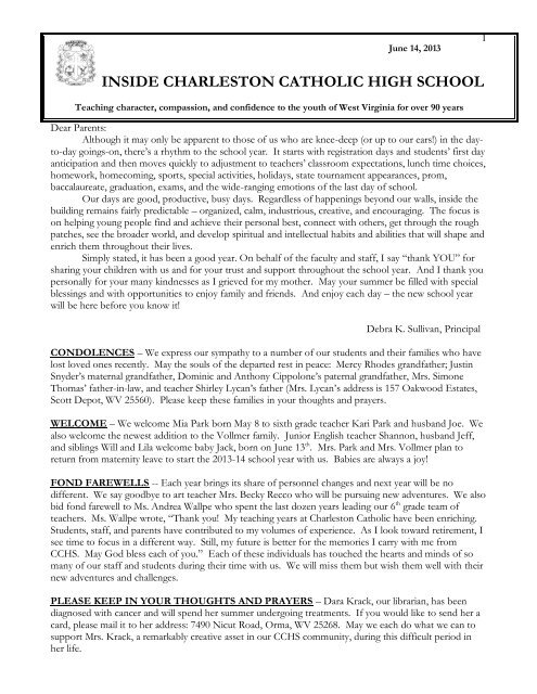 Newsletter - Charleston Catholic High School