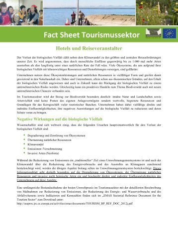 Fact Sheet Tourismussektor - the European Business and ...