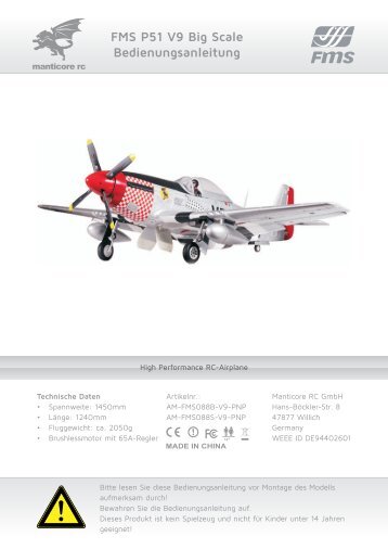 FMS P51 V9 Big Scale Bedienungsanleitung - RC Fliegerhorst