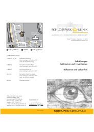 ORTHOPTIK (SEHSCHULE) - Schlosspark Klinik