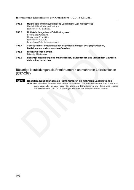 ICD-10-GM Version 2011 Systematisches Verzeichnis