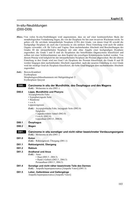 ICD-10-GM Version 2011 Systematisches Verzeichnis