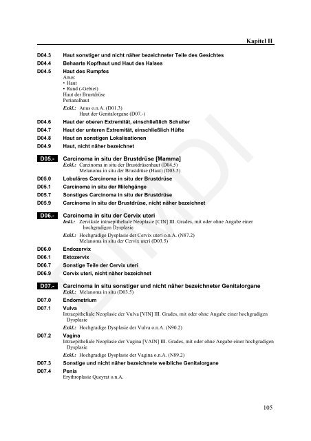 ICD-10-GM Version 2011 Systematisches Verzeichnis