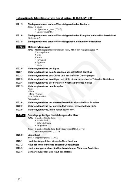 ICD-10-GM Version 2011 Systematisches Verzeichnis