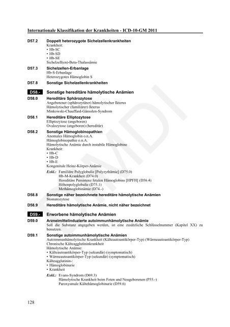 ICD-10-GM Version 2011 Systematisches Verzeichnis