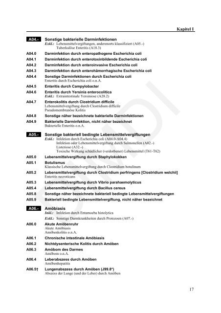 ICD-10-GM Version 2011 Systematisches Verzeichnis