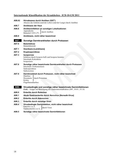 ICD-10-GM Version 2011 Systematisches Verzeichnis