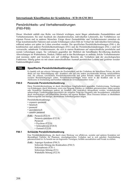 ICD-10-GM Version 2011 Systematisches Verzeichnis