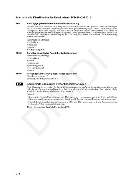 ICD-10-GM Version 2011 Systematisches Verzeichnis