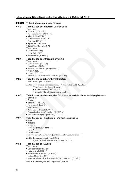 ICD-10-GM Version 2011 Systematisches Verzeichnis