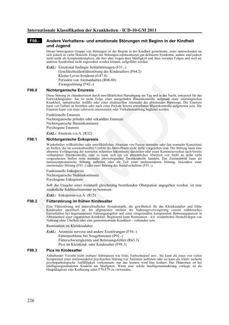 ICD-10-GM Version 2011 Systematisches Verzeichnis