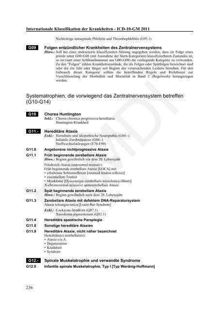 ICD-10-GM Version 2011 Systematisches Verzeichnis