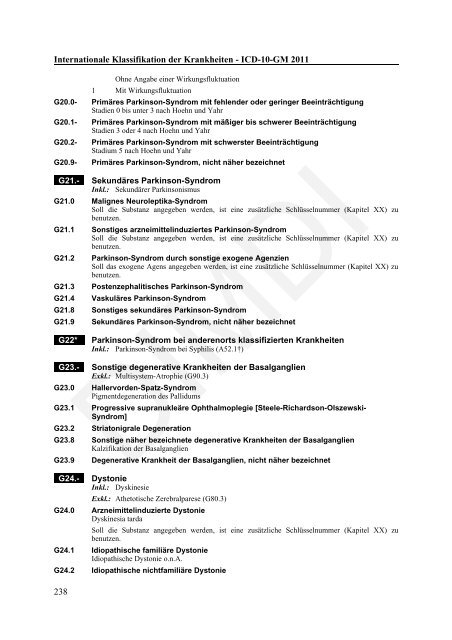 ICD-10-GM Version 2011 Systematisches Verzeichnis