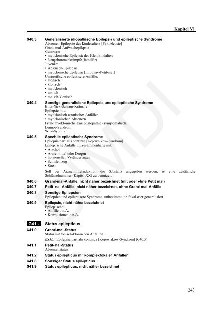 ICD-10-GM Version 2011 Systematisches Verzeichnis