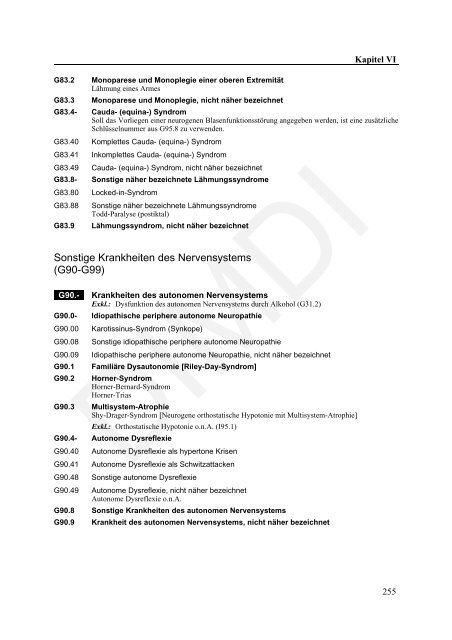 ICD-10-GM Version 2011 Systematisches Verzeichnis