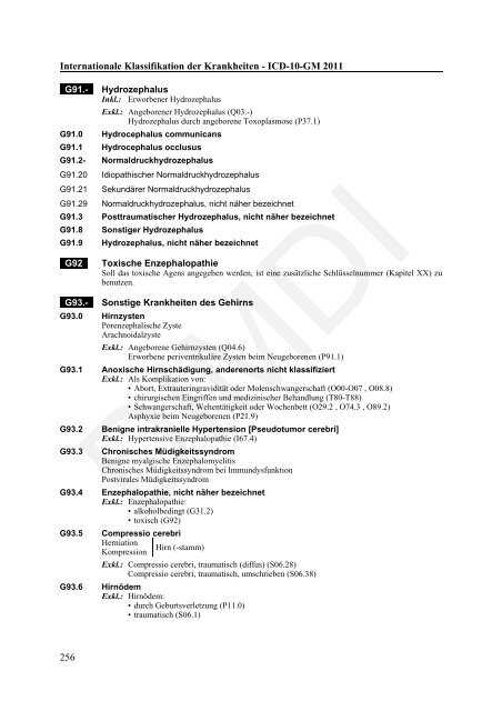 ICD-10-GM Version 2011 Systematisches Verzeichnis