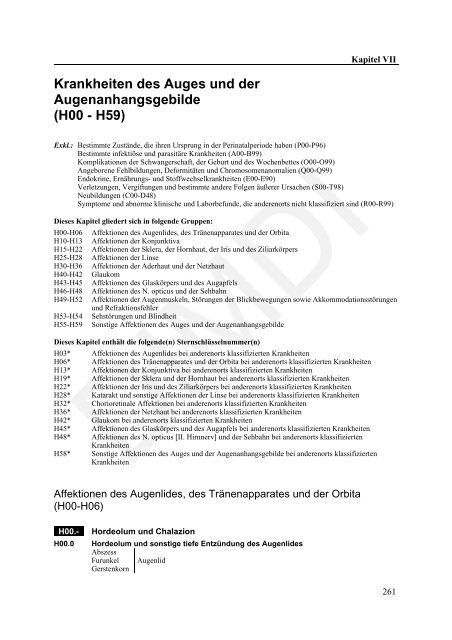 ICD-10-GM Version 2011 Systematisches Verzeichnis