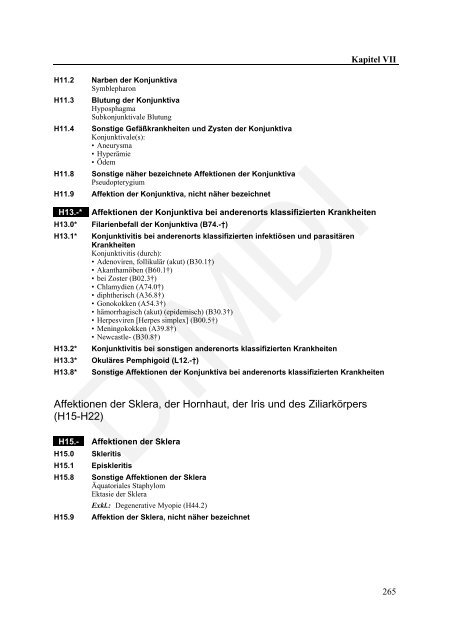 ICD-10-GM Version 2011 Systematisches Verzeichnis