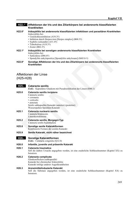 ICD-10-GM Version 2011 Systematisches Verzeichnis