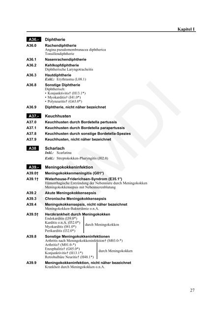 ICD-10-GM Version 2011 Systematisches Verzeichnis