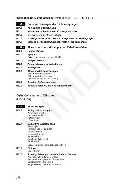 ICD-10-GM Version 2011 Systematisches Verzeichnis