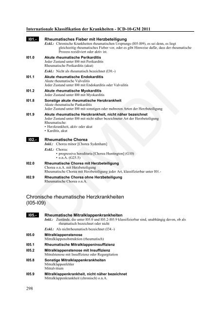 ICD-10-GM Version 2011 Systematisches Verzeichnis