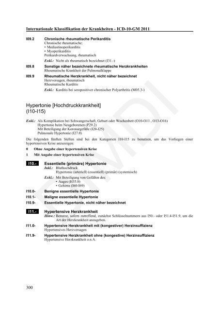 ICD-10-GM Version 2011 Systematisches Verzeichnis