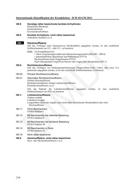 ICD-10-GM Version 2011 Systematisches Verzeichnis