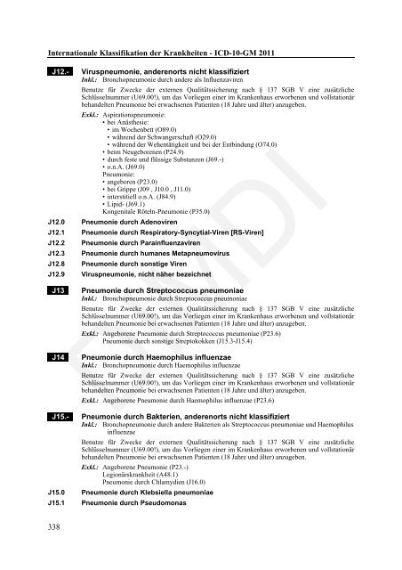 ICD-10-GM Version 2011 Systematisches Verzeichnis