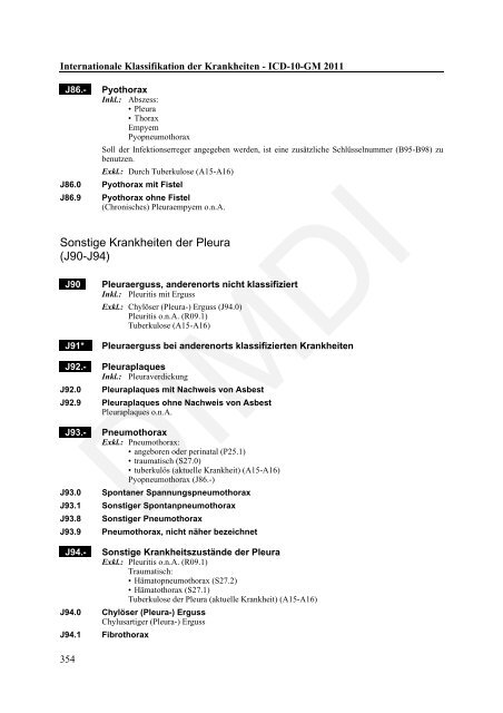 ICD-10-GM Version 2011 Systematisches Verzeichnis