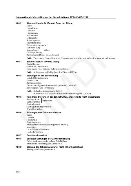 ICD-10-GM Version 2011 Systematisches Verzeichnis