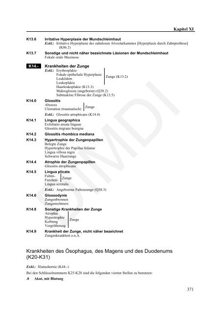 ICD-10-GM Version 2011 Systematisches Verzeichnis