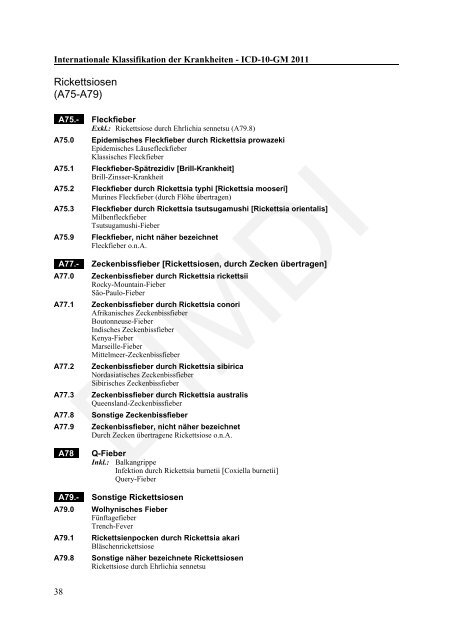 ICD-10-GM Version 2011 Systematisches Verzeichnis