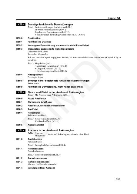 ICD-10-GM Version 2011 Systematisches Verzeichnis