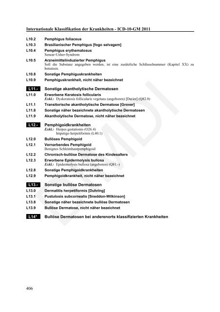 ICD-10-GM Version 2011 Systematisches Verzeichnis