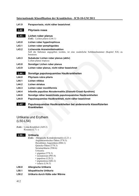 ICD-10-GM Version 2011 Systematisches Verzeichnis