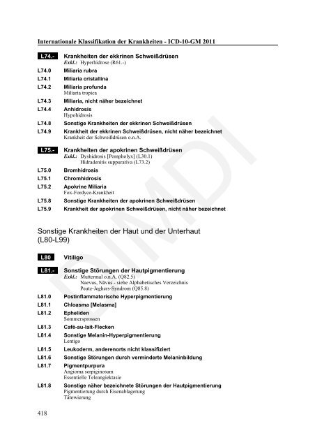 ICD-10-GM Version 2011 Systematisches Verzeichnis